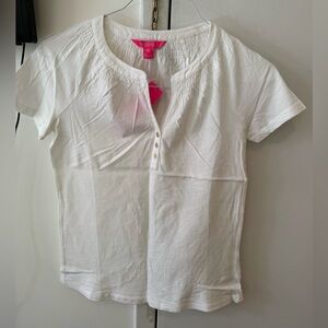 Lilly Pulitzer White Short Sleeve Essie Top